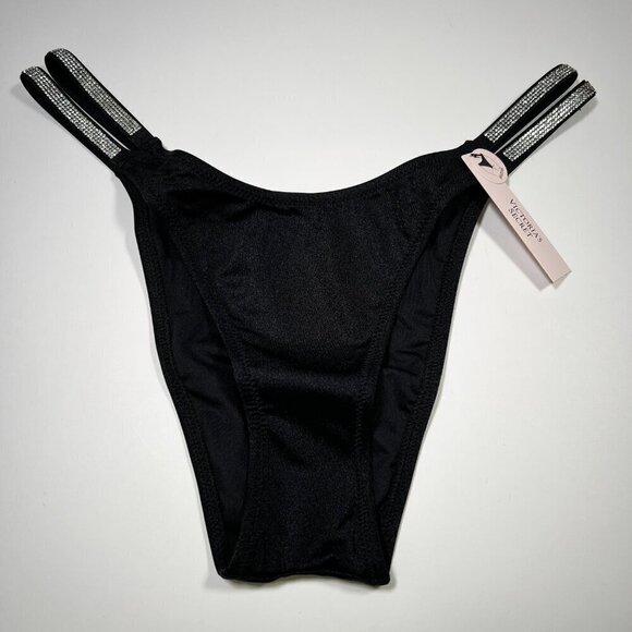 Victoria Secret 34A S Bombshell Push Up Bikini Top Set Glam Shine Strap Black - Picture 10 of 12